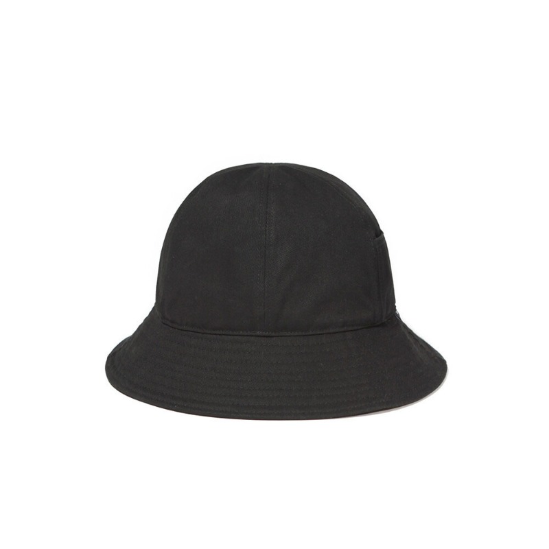 벗딥) COTTON TWILL ROUND BUCKET HAT (BLACK)