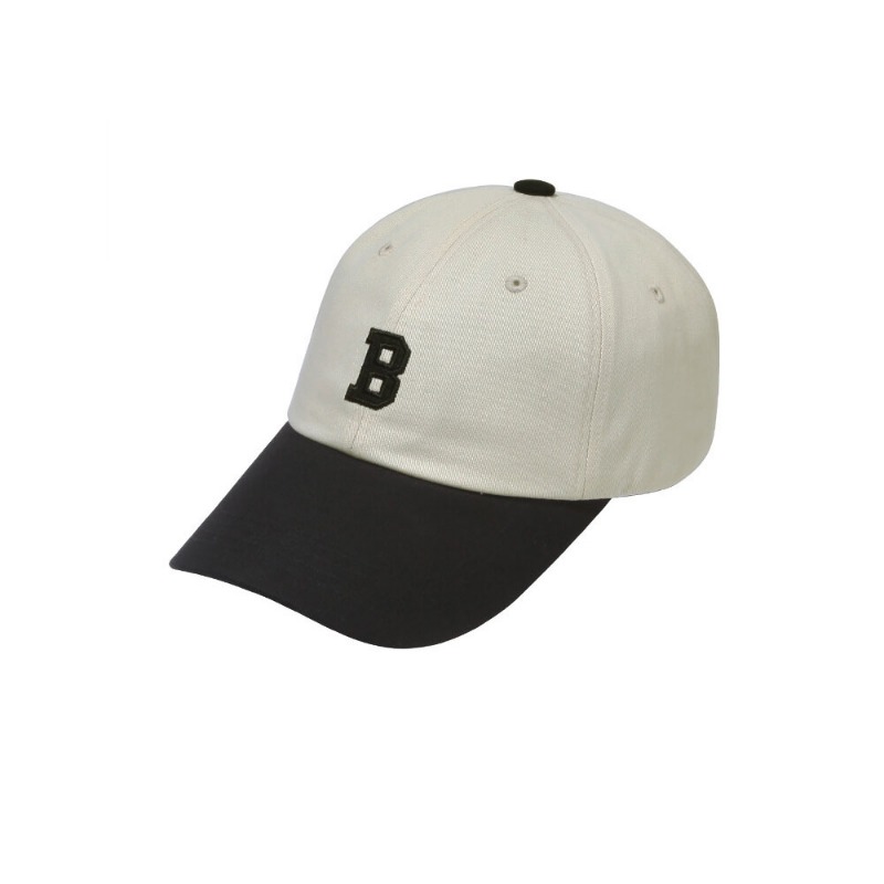벗딥) B LOGO CURVED CAP (CREAM/BLACK)